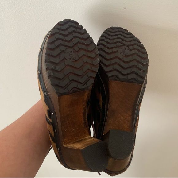 Madewell 1937 footwear leopard print calf hair wood platform lace up bootie - Picture 8 of 10